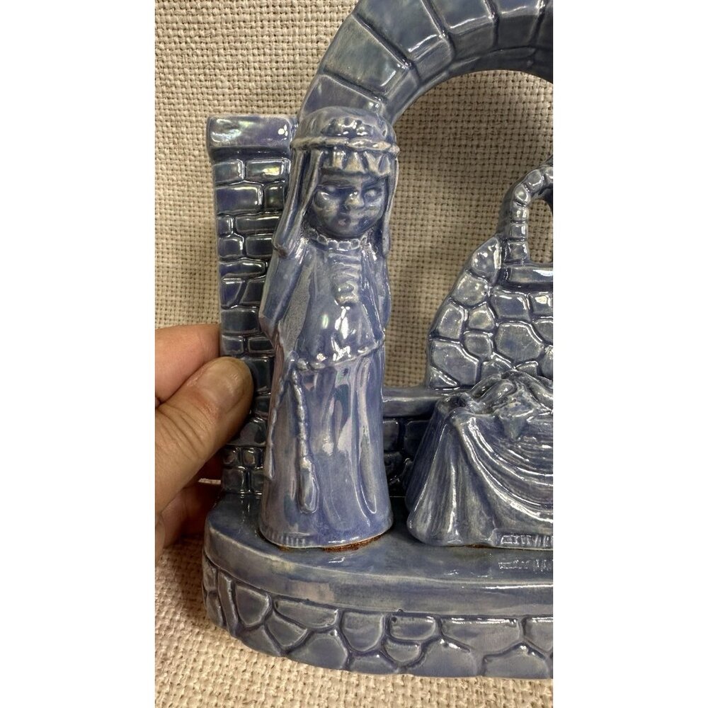 Vintage Blue Baby Jesus With Arch Ceramic 7” Tall - Picture 3 of 6